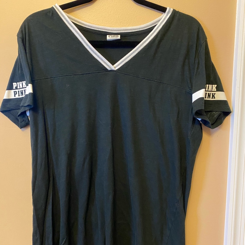 Black and Silver PINK V-Neck Tee